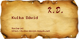 Kulka Dávid névjegykártya