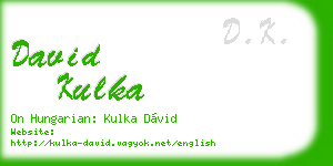 david kulka business card